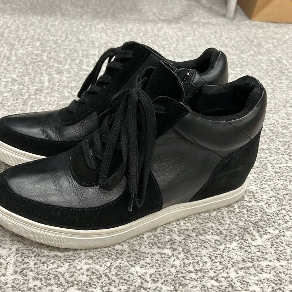 Black zip bootie. Wedge